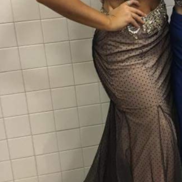 SALE! Two Piece mauve bling prom gown by Alyce 6 - Picture 6 of 8